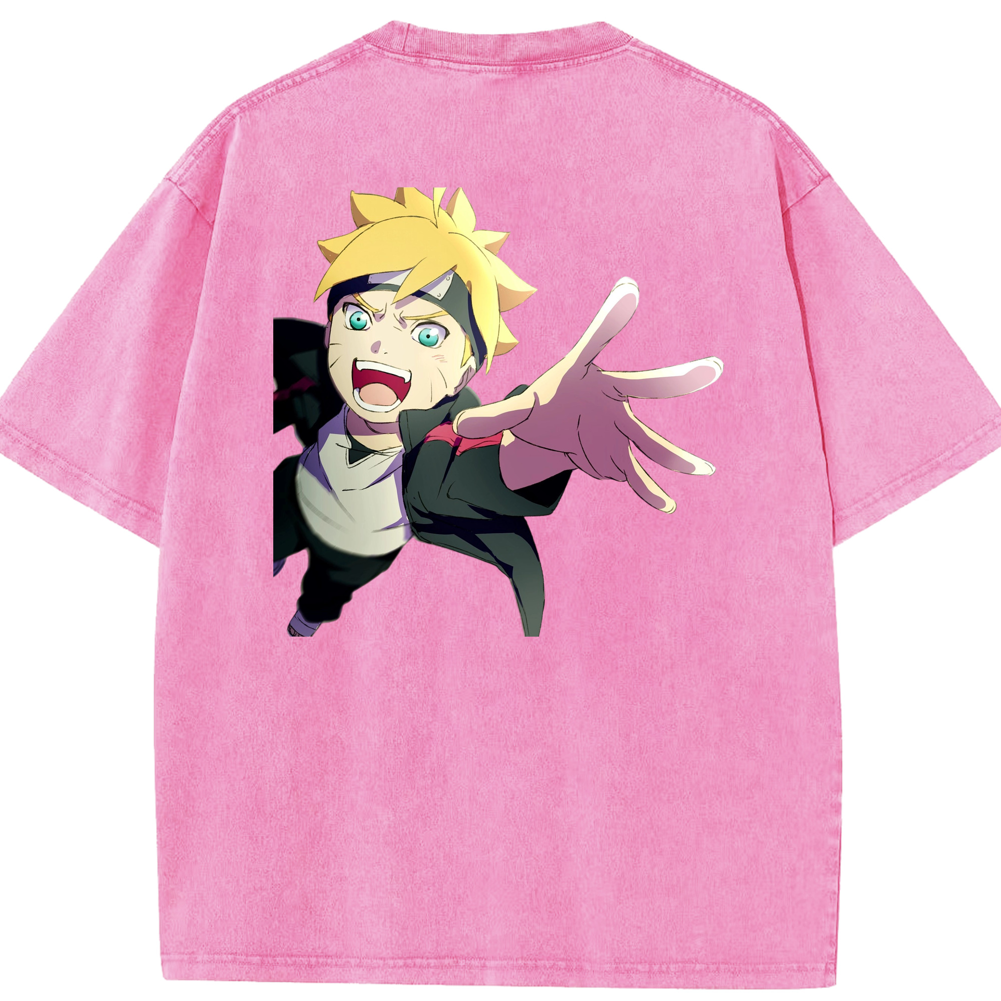 （画像用） NARUTO -ナルト- うずまき ボルト Uzumaki Boruto 綿100% ヴィンテージ風 半袖Tシャツ（背面プリント）